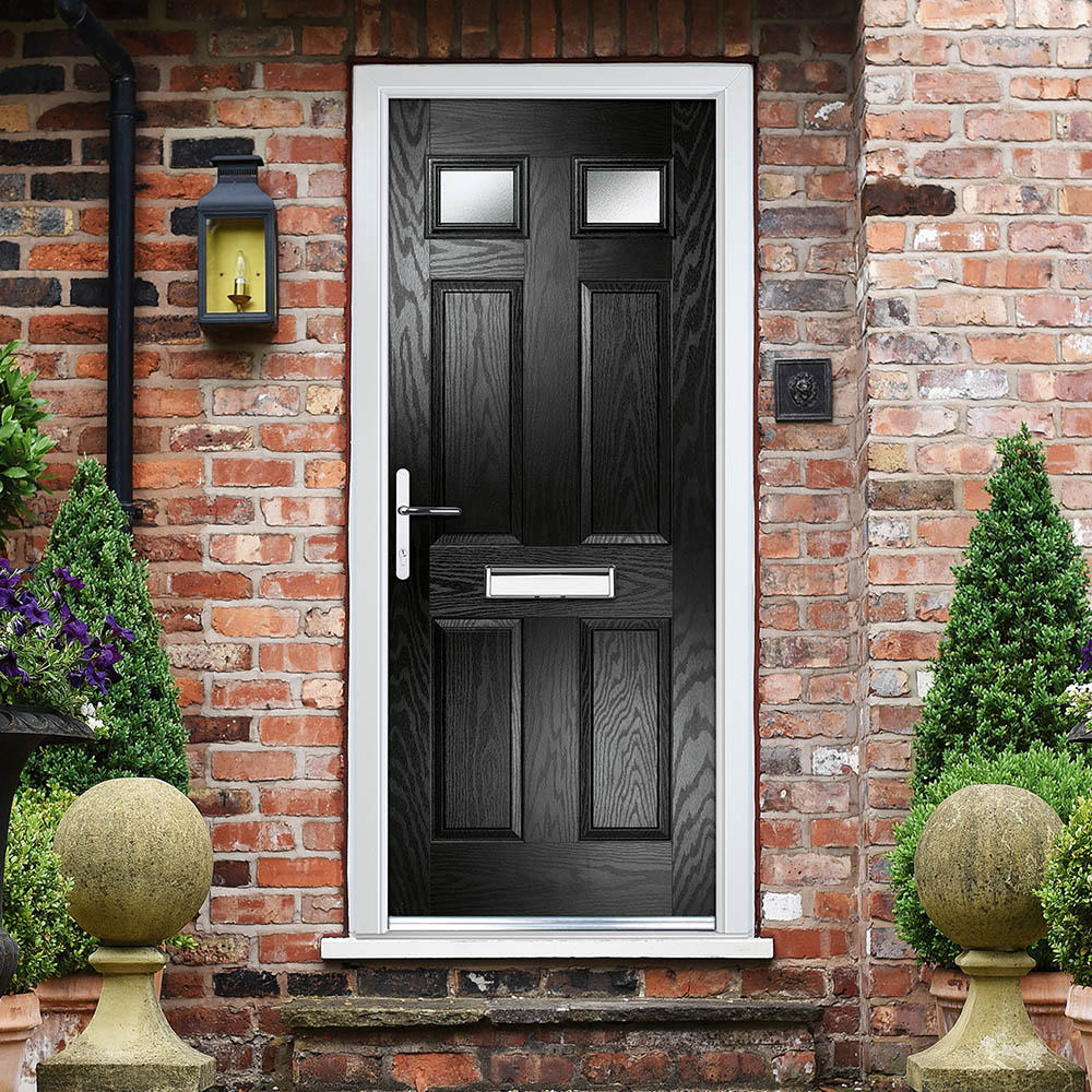 Crystal GRP Composite Six Square Two Glass Black Right Hand Obscure Glass 920x2055mm Image 2
