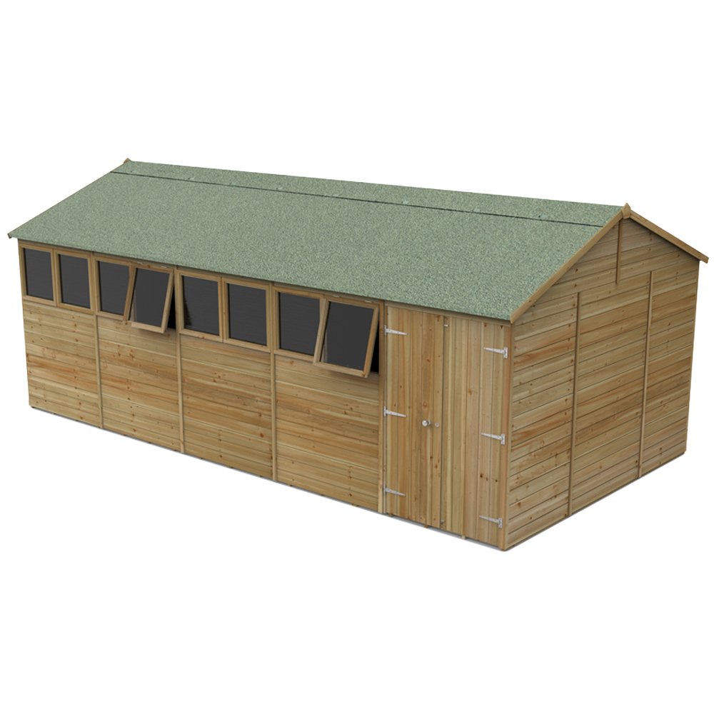Forest Garden Timberdale 20 x 10ft 2 Opening Tongue and Groove Reverse Apex Garden Shed Image 1