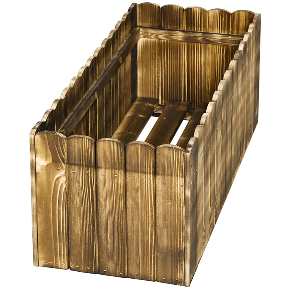 Outsunny Wooden Rectangular Raised Bed Planter 30 x 33 x 80cm Image 3