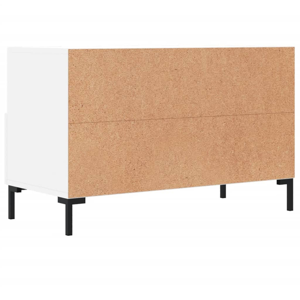 vidaXL 2 Drawer 2 Shelf White TV Cabinet Image 8