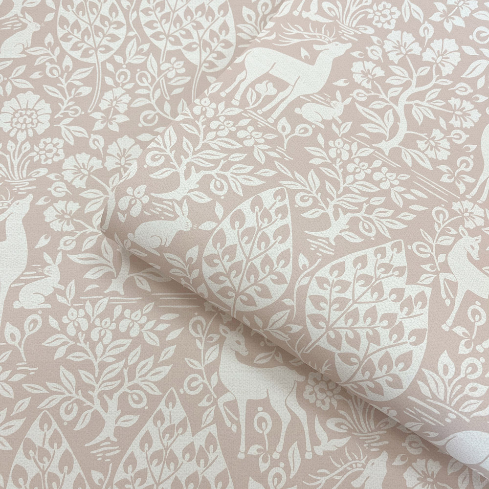 Holden Decor Deer Woods Pink Wallpaper Image 2
