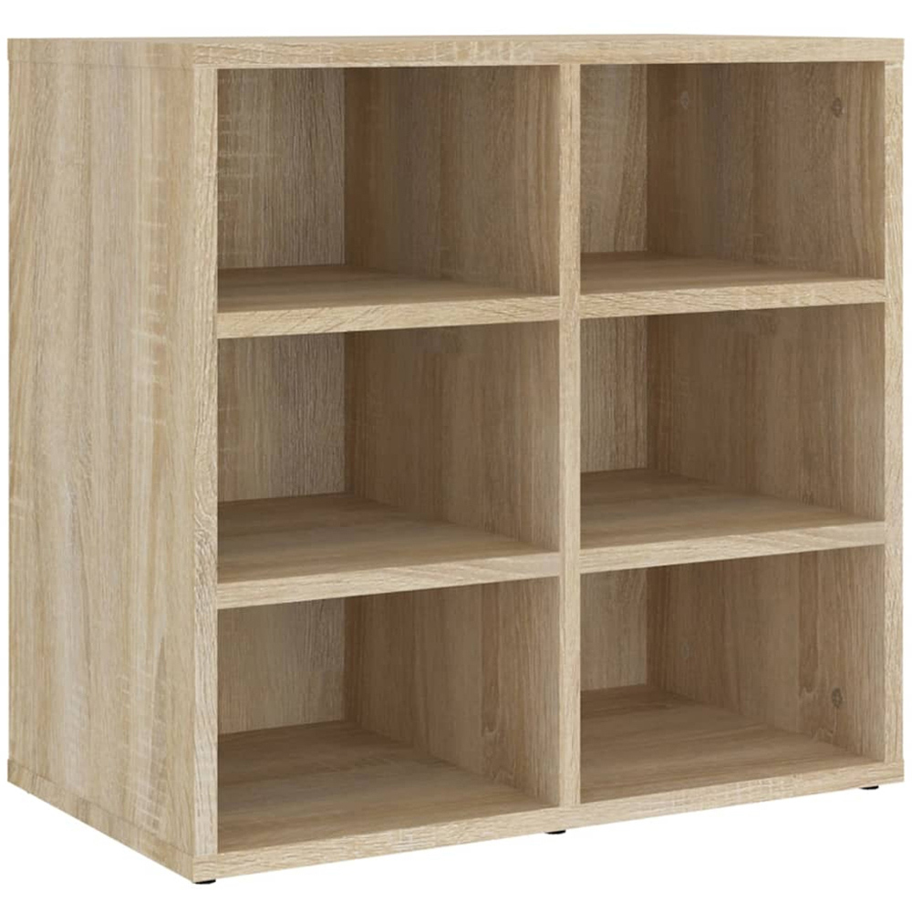 vidaXL 12 Open Shelf Sonoma Oak Shoe Storage Cabinet Set of 2 Image 7