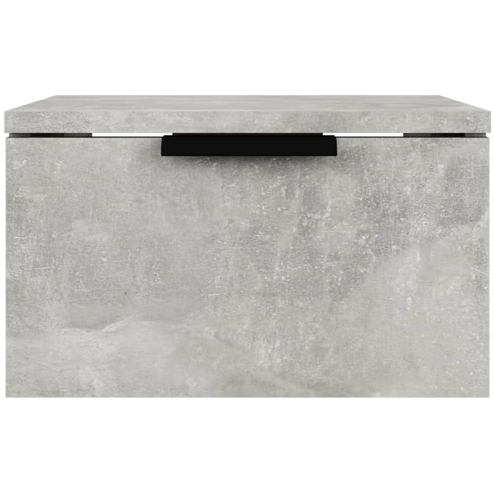vidaXL Single Drawer Concrete Grey Wall-Mounted Bedside Cabinet Image 4