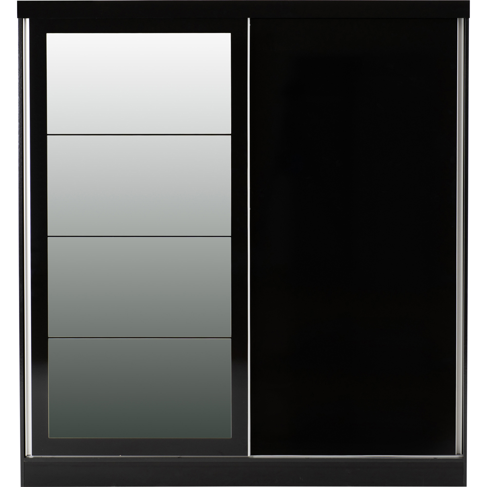 Seconique Nevada 2 Door Black Slider Mirror Wardrobe Image 4