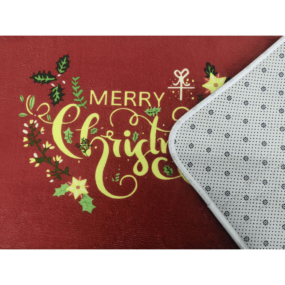 Noel Square Red Floral Merry Xmas Bath Set 2 Piece Image 3