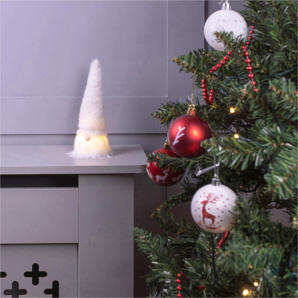 St Helens White Light Up Gonk Christmas Decoration 18cm Image 3