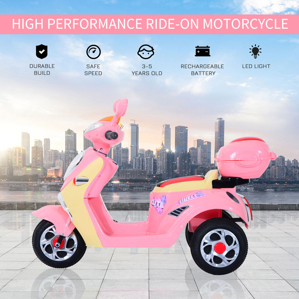 Tommy Toys Kids Electric Ride On Tricycle Pink Image 4
