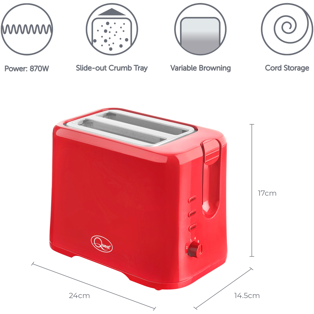 Benross Red 2 Slice Toaster Image 4