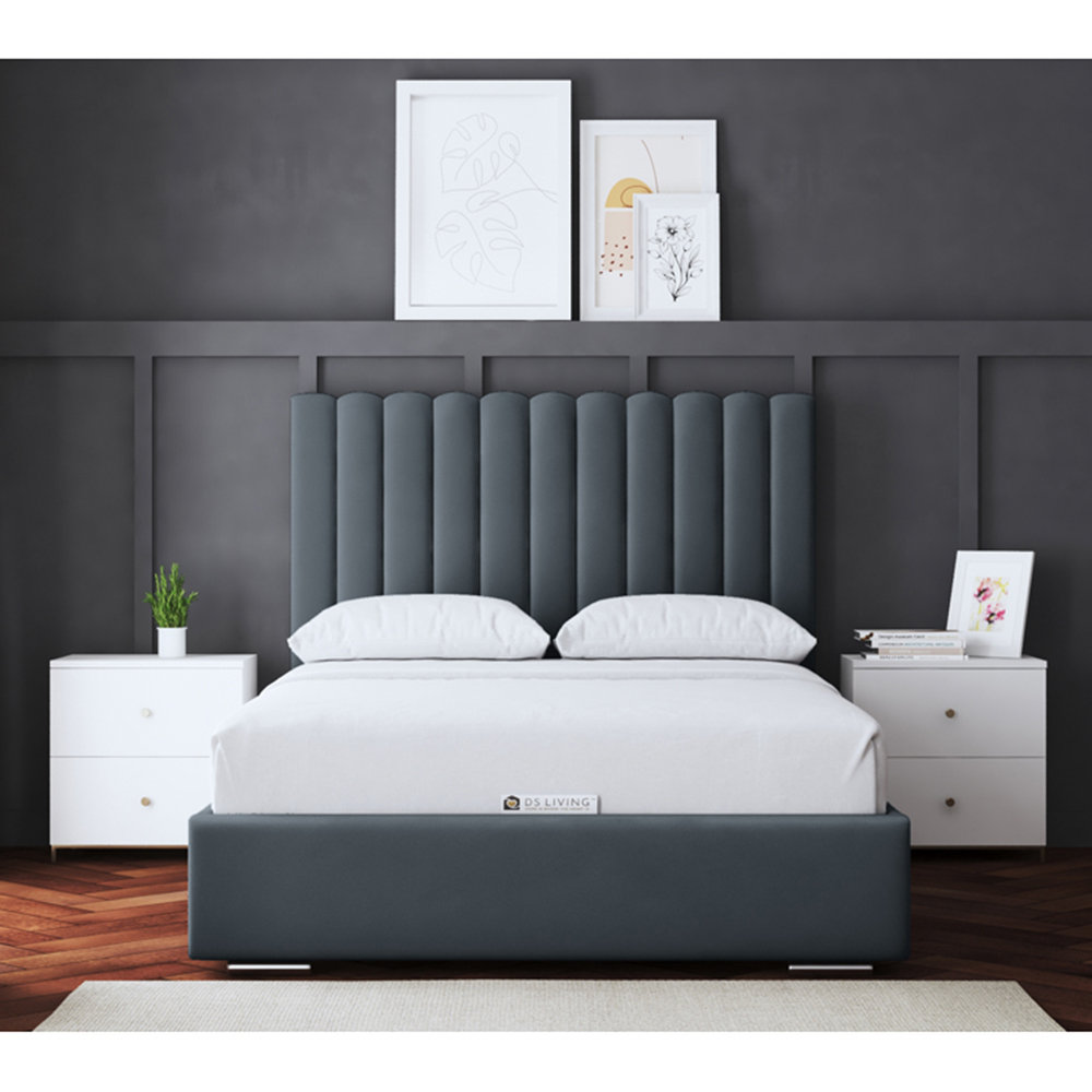 DS Living Evangeline King Size Steel Upholstered Bed Frame with Headboard Image 4