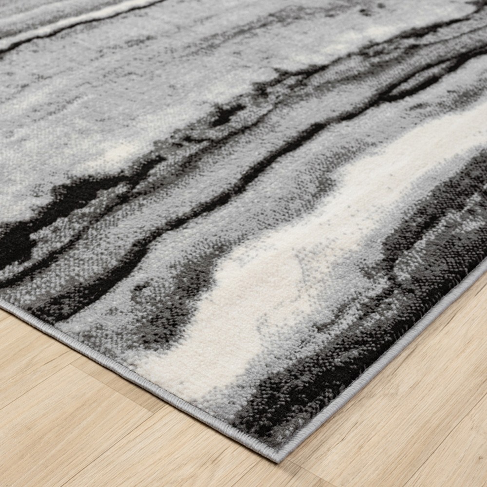 Desire Rugs Obsidian Grey Coast Waves Abstract Rug 60 x 220cm Image 3