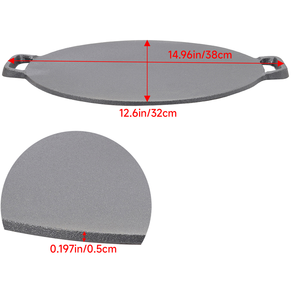 Living and Home 38 x 32cm Pre-Seasoned Cast Iron BBQ Flat Griddle Pan Image 8