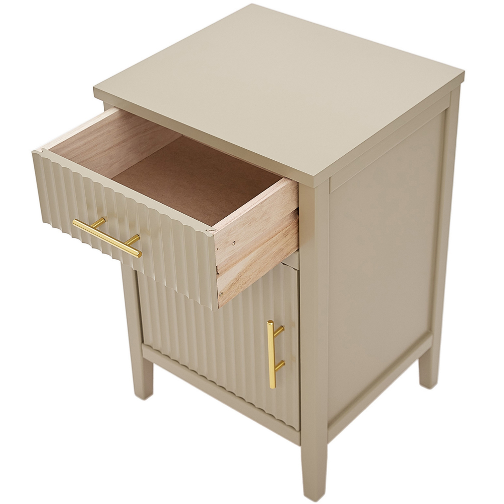 Monti Single Door Single Drawer Clay Bedside Table Image 5