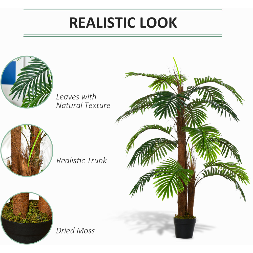 Outsunny Tropical Palm Tree Artificial Plant In Pot 4ft Image 5