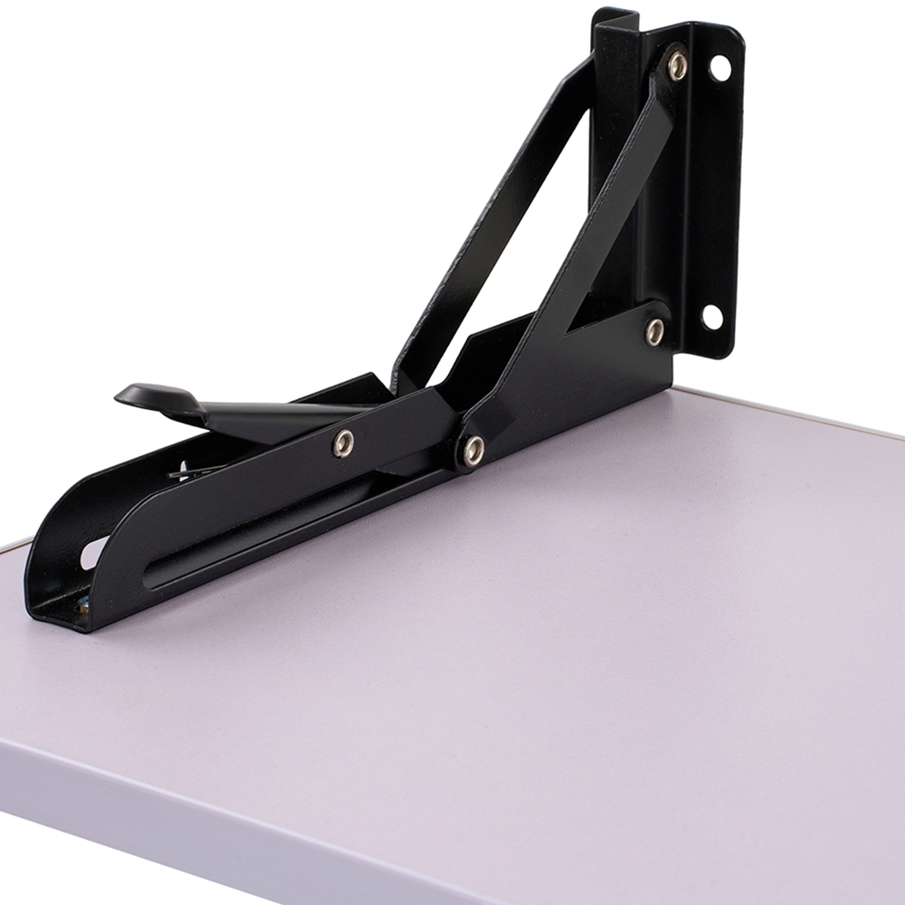 Living and Home White Wall Mounted Folding Table with Iron Brackets 65 x 24cm Image 6