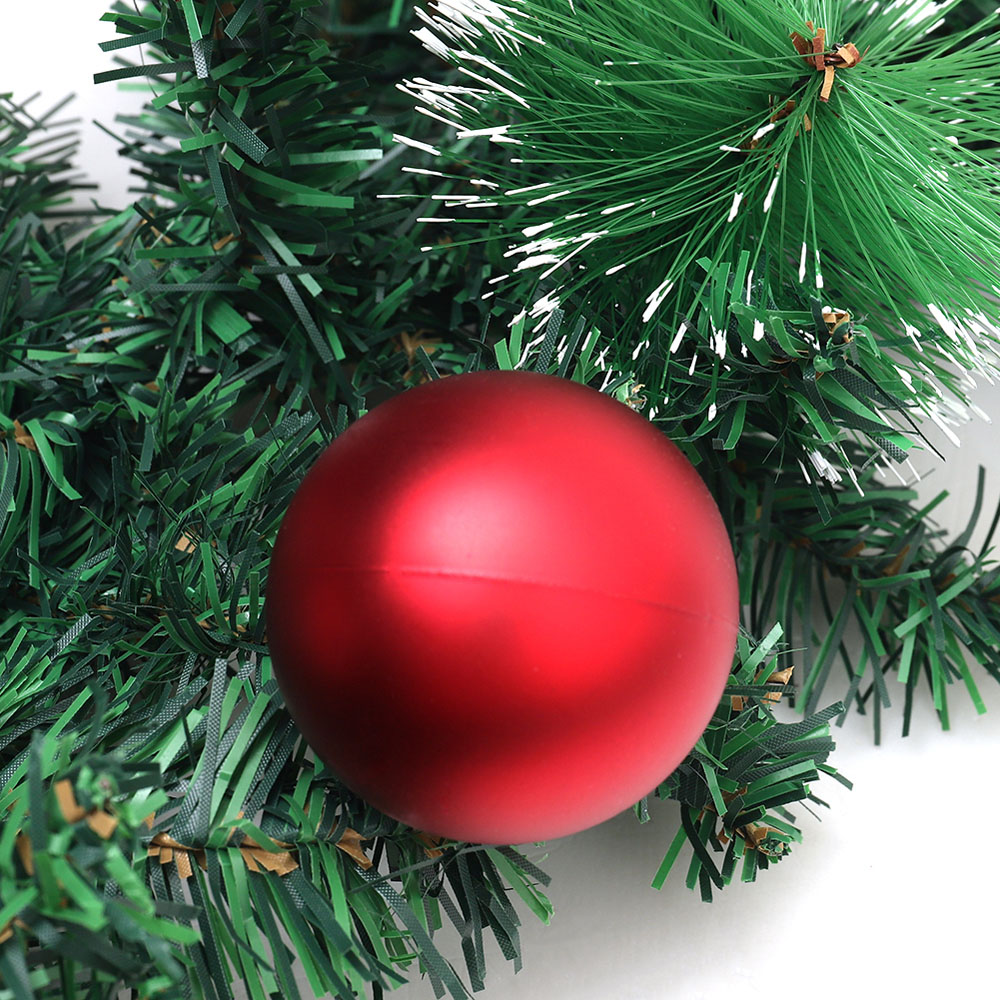 Living and Home Christmas Garland with Red Baubles Berries and Pinecones 270cm Image 6