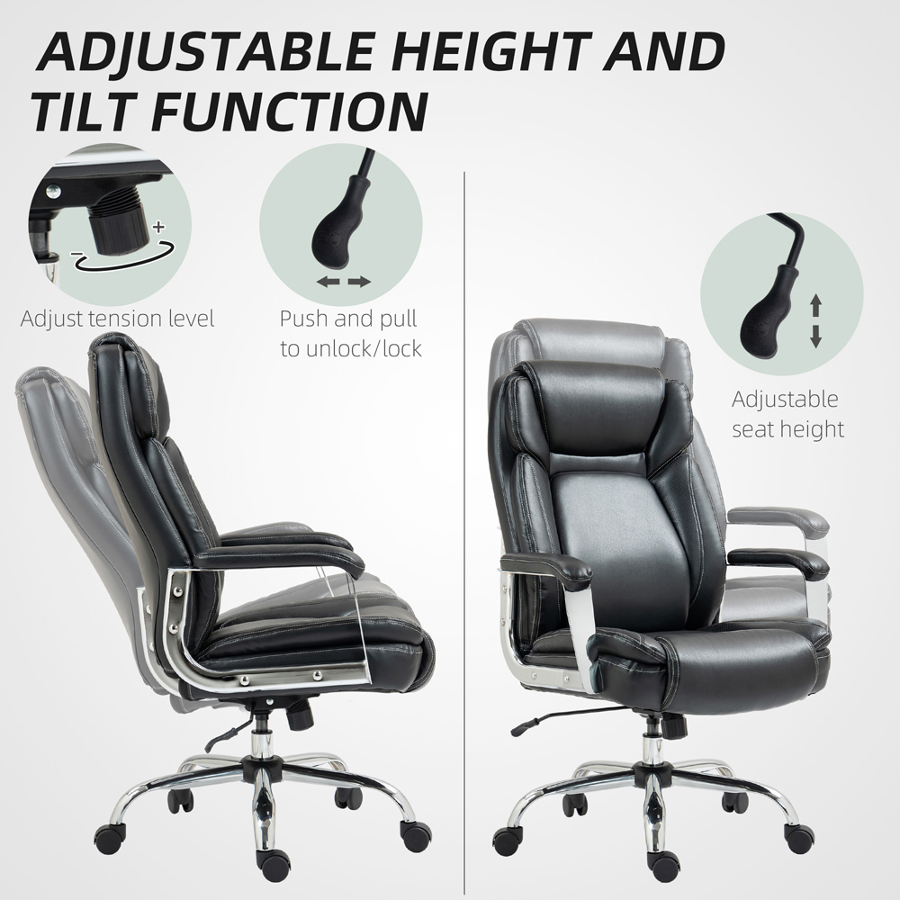 Portland Black Height Adjustable Faux Leather Office Desk Chair Image 6