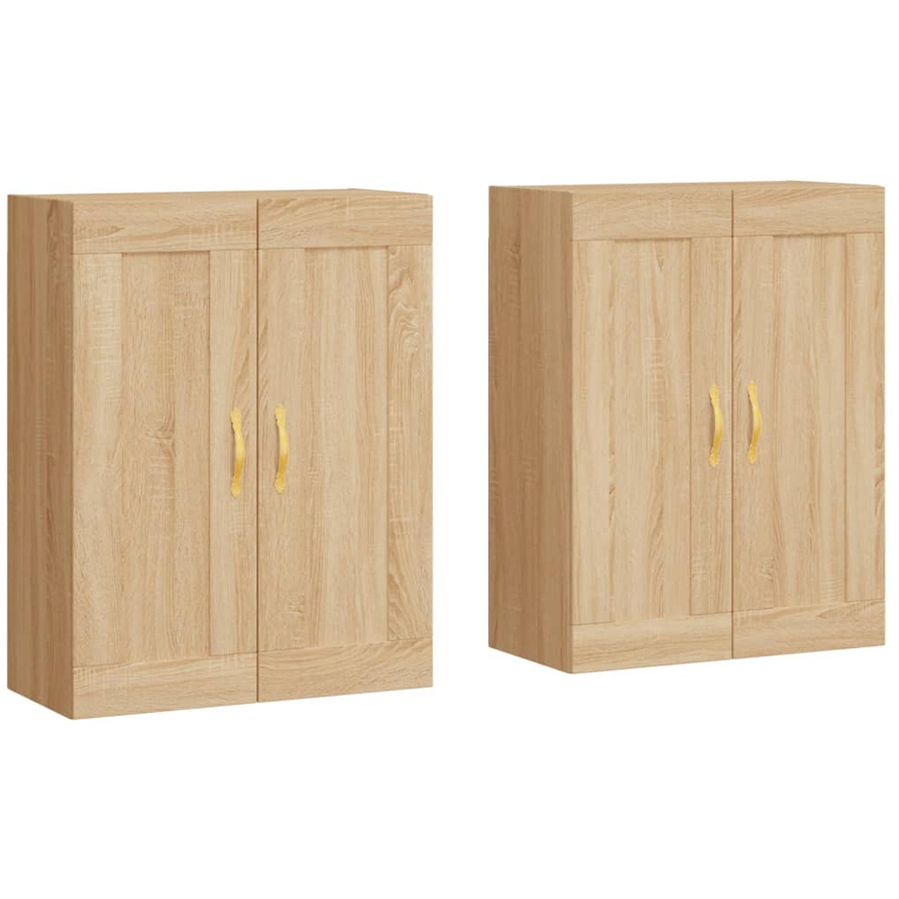 vidaXL 2 Door Brown Sonoma Oak Wall Mounted Cabinet 2 Pack Image 2