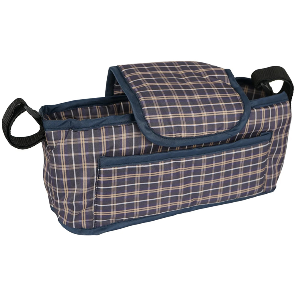 Monstershop Blue Tartan Pet Stroller Caddy Bag Image 1
