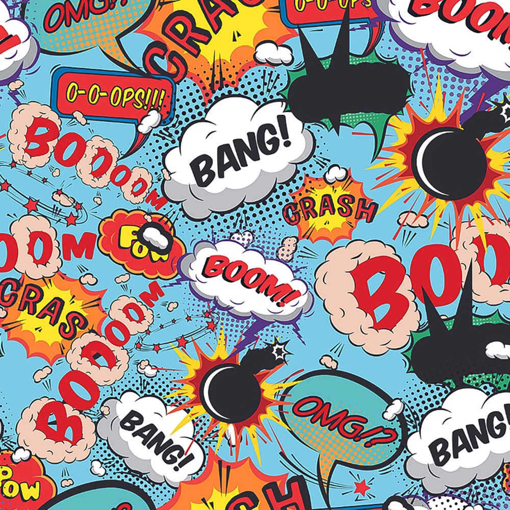 Origin Murals Comic Pop Multicolour Wall Mural Image 2