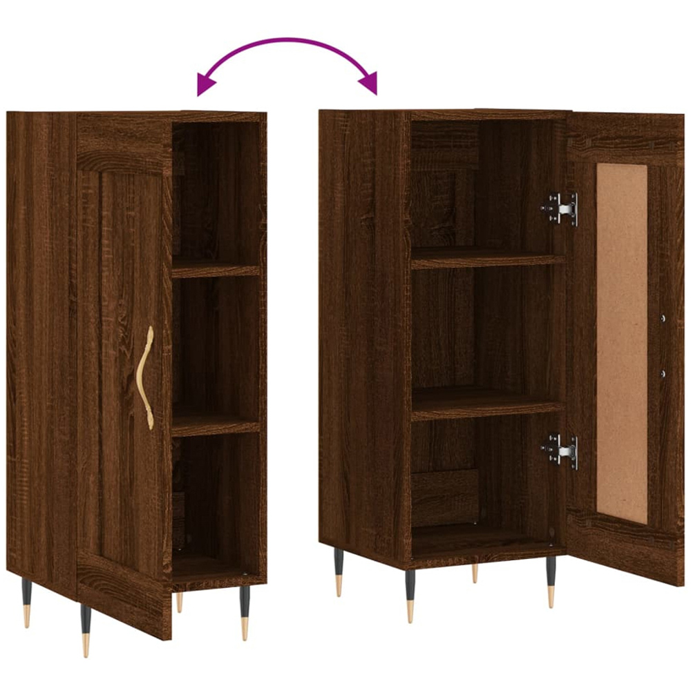 vidaXL Single Door Brown Oak Sideboard Image 9
