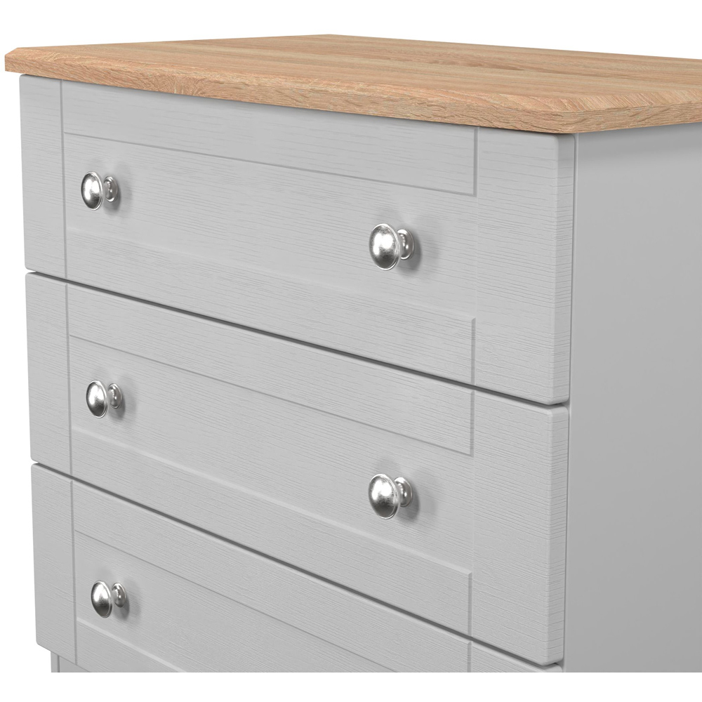 Crowndale Sussex 3 Drawer Grey Ash and Bardolino Oak Chest of Drawers Ready Assembled Image 5