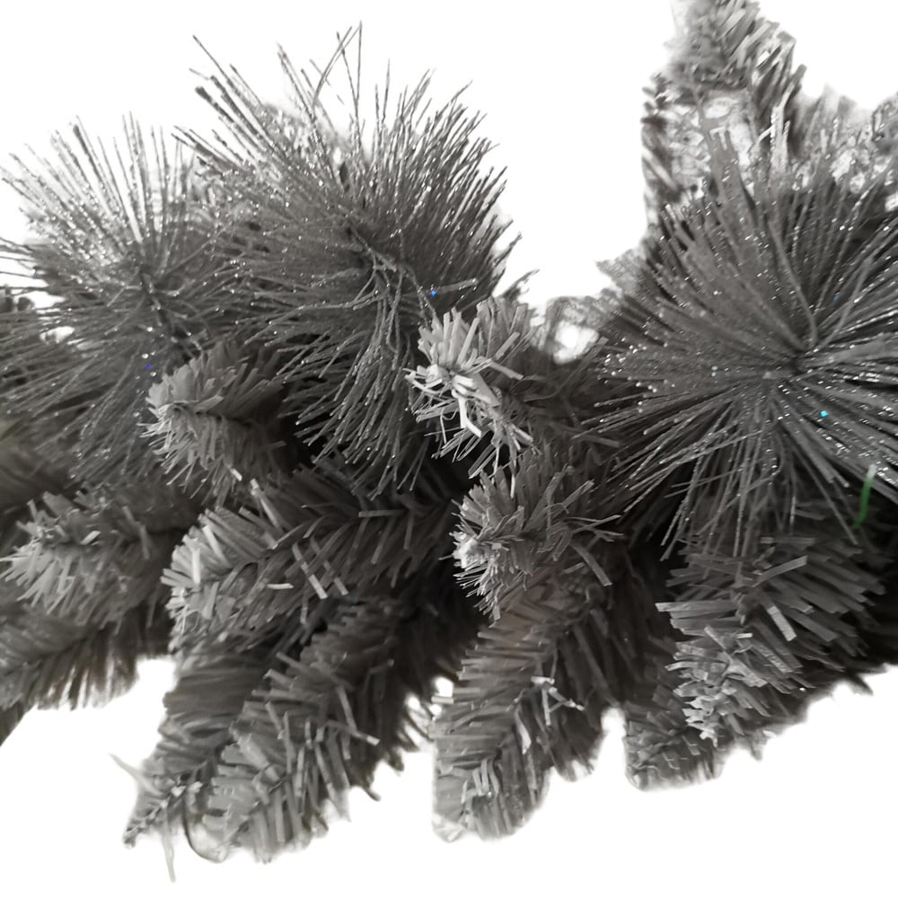 Samuel Alexander Silver Christmas Garland with Glitter Tips 180cm Image 1