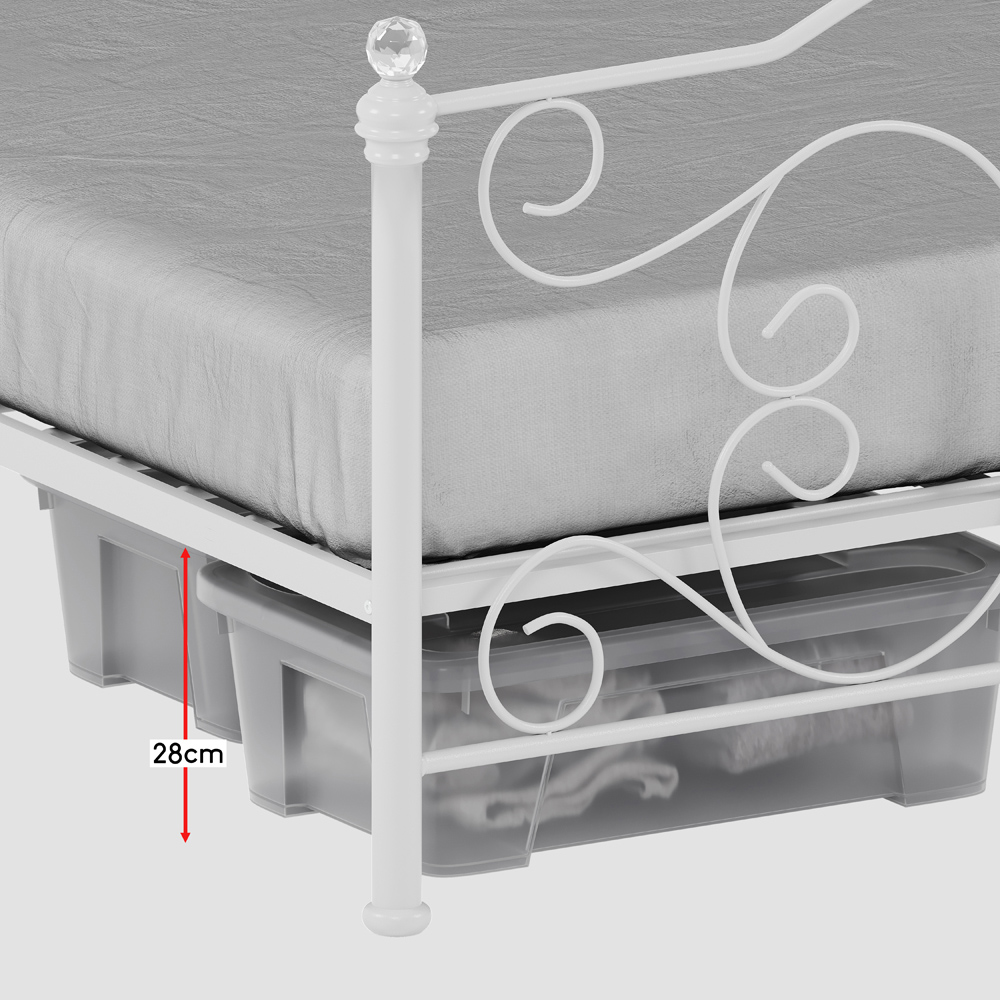 Vida Designs Chicago Small Double White Metal Bed Frame Image 7