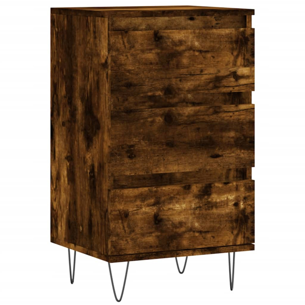 vidaXL 3 Drawer Smoked Oak Highboard Image 2