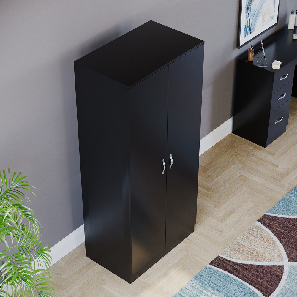 Vida Designs Riano 2 Door Black Wardrobe Image 7