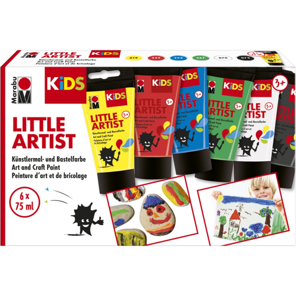 Marabu Kids Little Artist Multicoloured Craft Paint Kit 75ml x 6 Pack Image 1