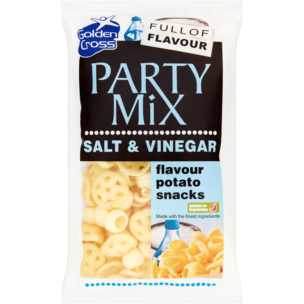 Golden Cross Party Mix Salt & Vinegar Flavour Potato Snacks 125g Image