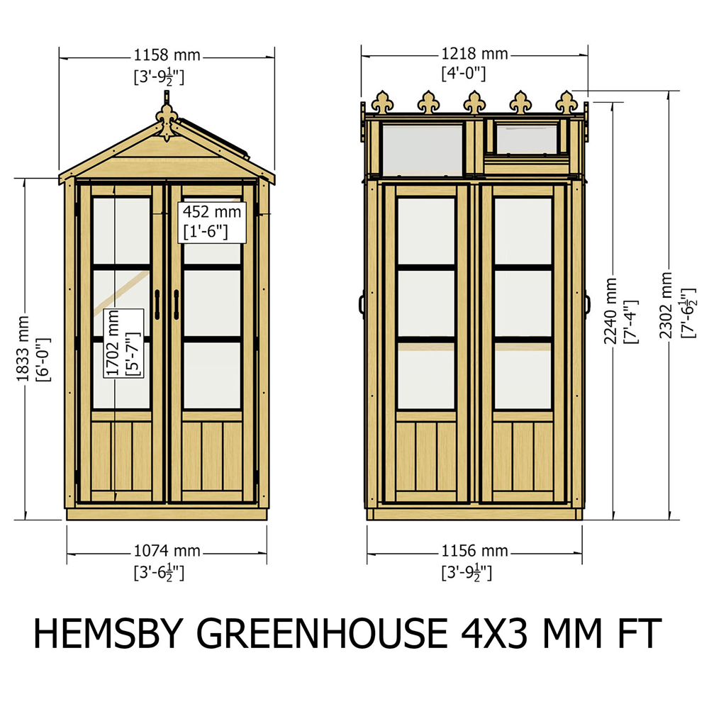 Shire Hemsby 4 x 3ft Wooden Greenhouse Image 5