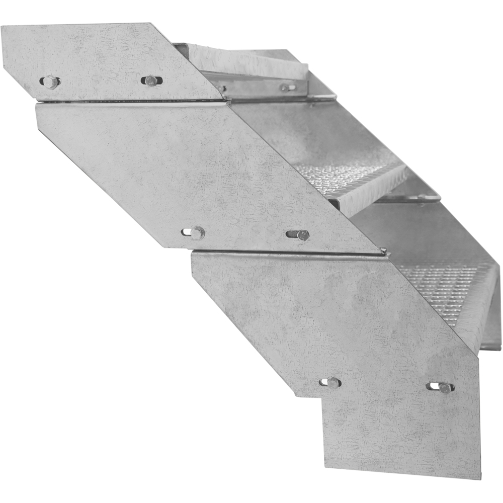 Monstershop 2 Section Adjustable Wide Galvanised Staircase 600mm Image 2
