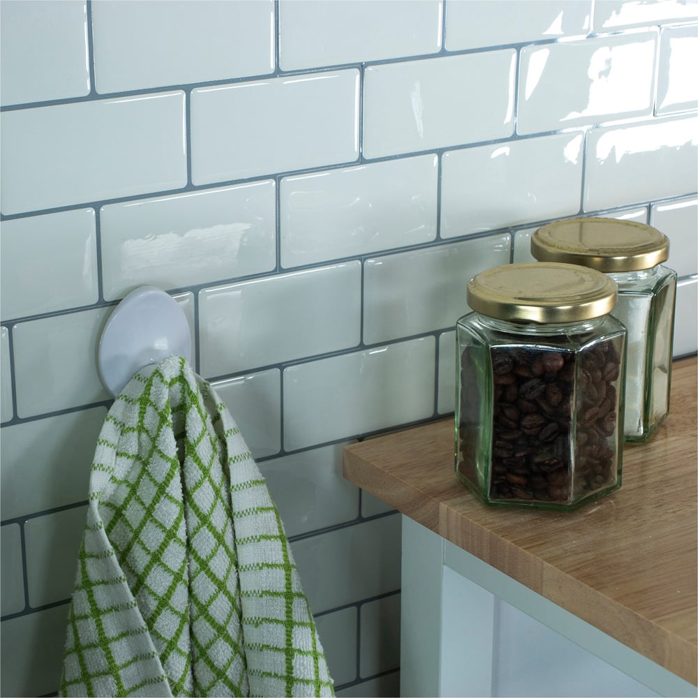 St Helens Oval Shape Plastic Self Adhesive Hook 3 Pack Image 3