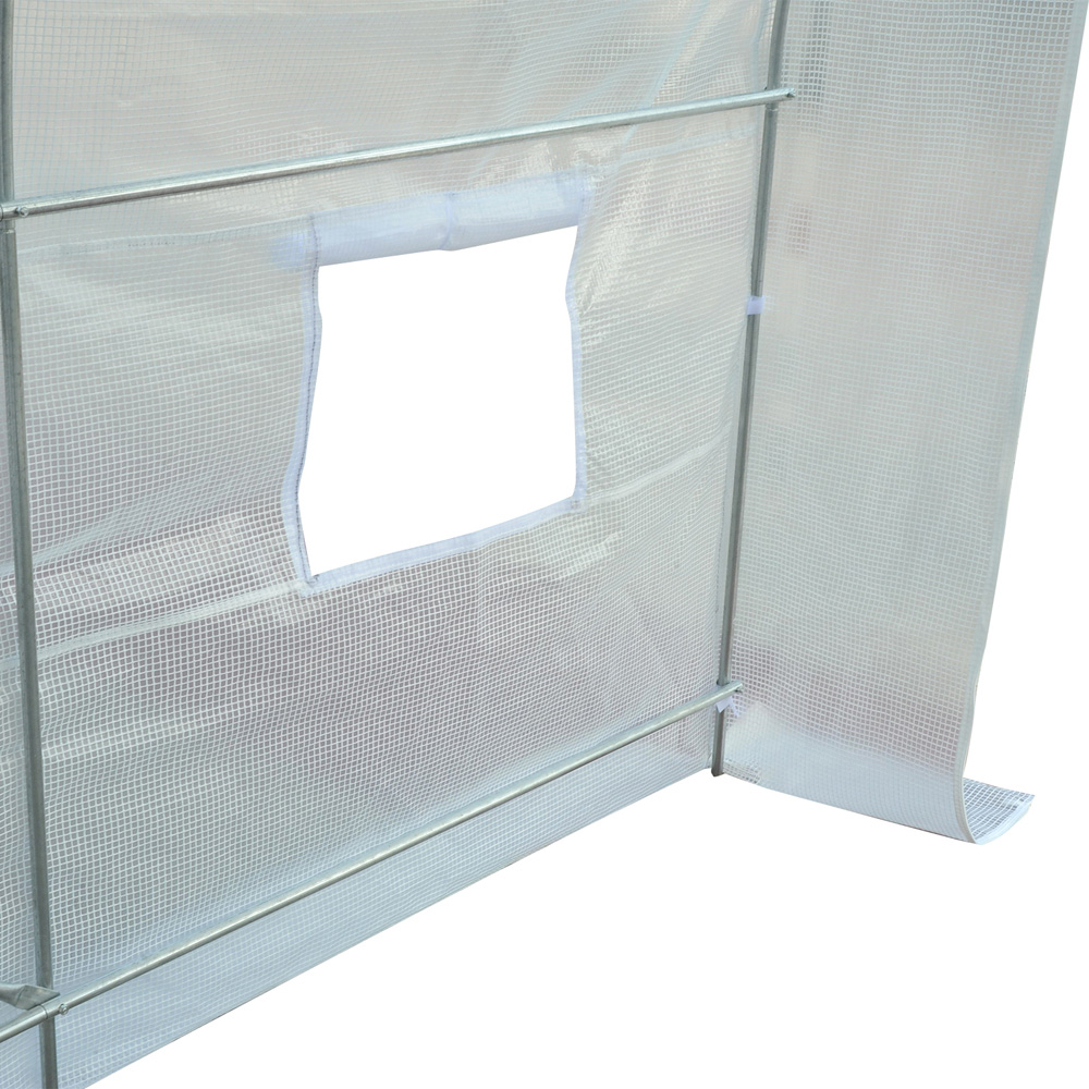 Outsunny White Steel Frame 6.5 x 8.2ft Walk In Polytunnel Greenhouse Image 4