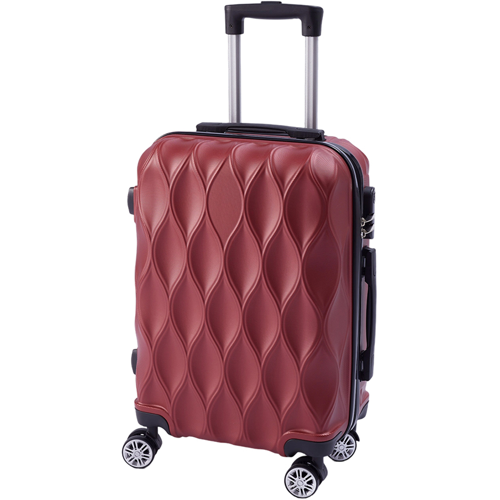 H&O Direct 2 Piece Red ABS Suitcase Set with Makeup Case Image 3