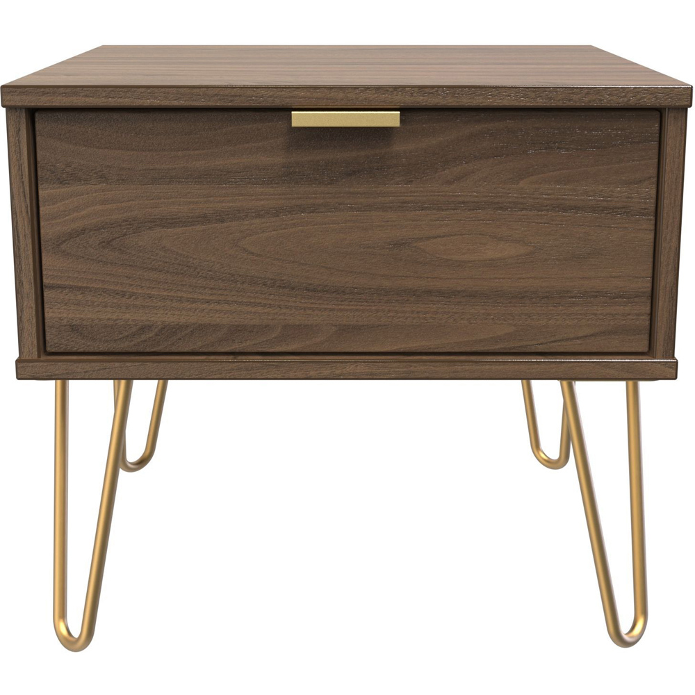 Crowndale Hong Kong Single Drawer Carini Walnut Wide Side Table Ready Assembled Image 3