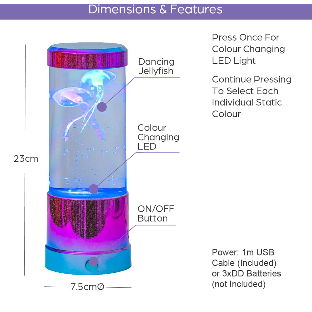 Global Gizmos Multicolour Jellyfish Aquarium Lamp 9 inch Image 9