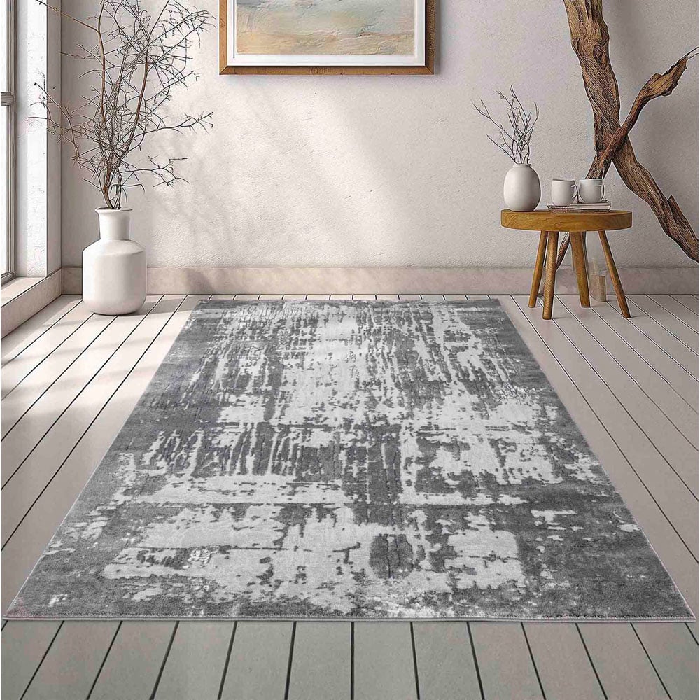 Desire Rugs Serenity Grey Abstract Abrasion Rug 200 x 290cm Image 2