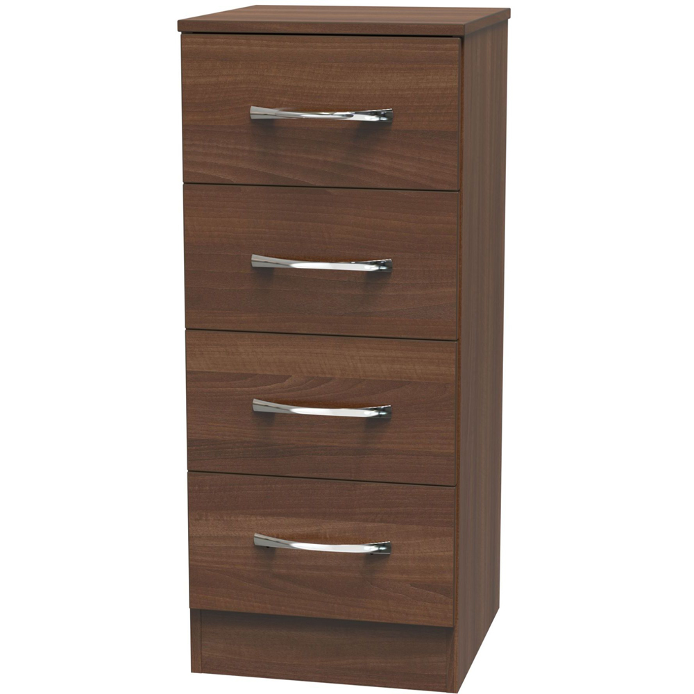 Crowndale Avon 4 Drawer Noche Walnut Bedside Cabinet Image 2
