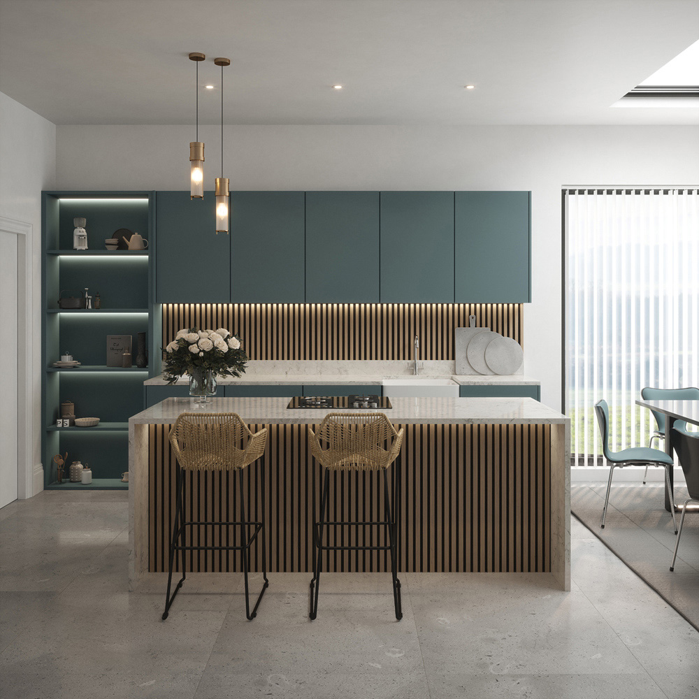 Tuscan Natural Oak PVC Wrapped Acoustic Wall Panel 240 x 60.8cm Image 7