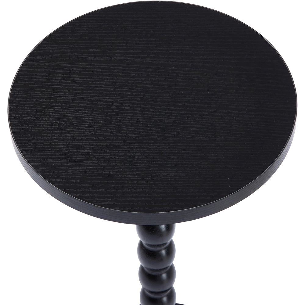 Living and Home Black Round Spindle Pedestal Side Table Image 4