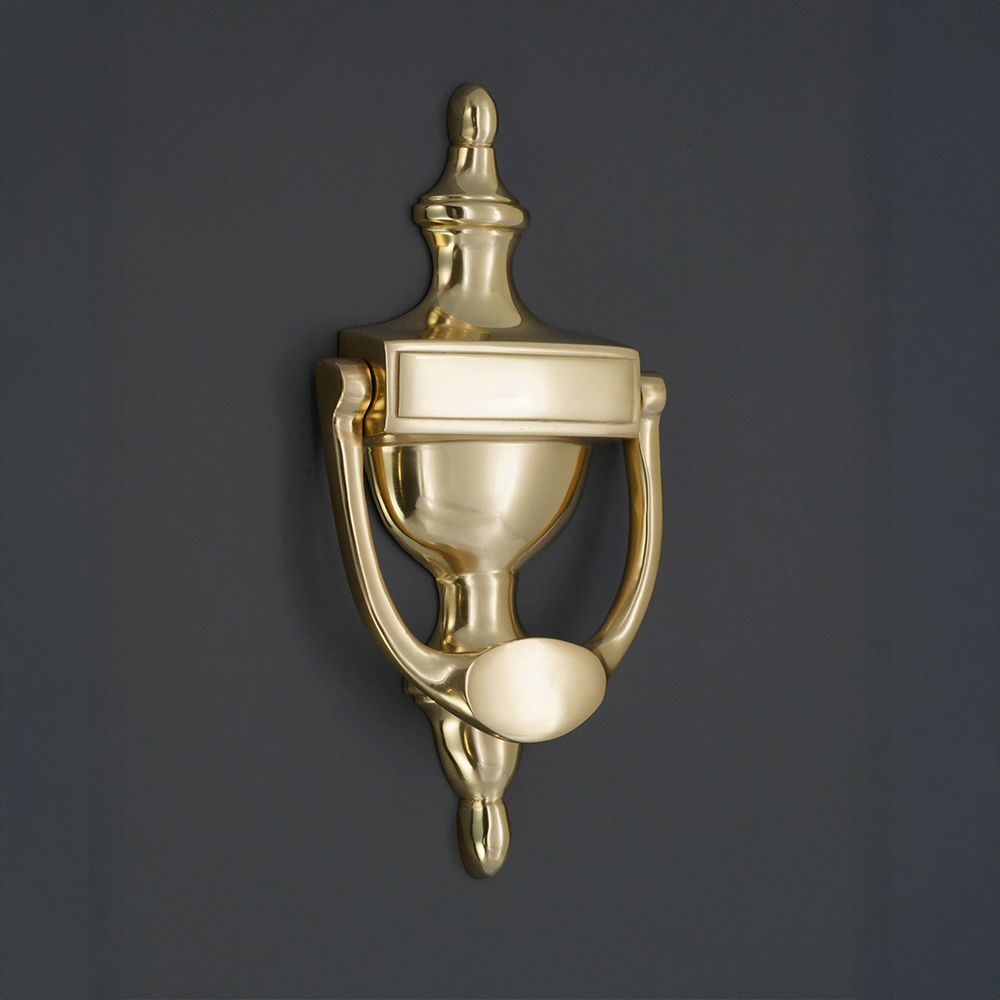 Spira Brass Polished Brass Victorian Small Door Knocker Image 2