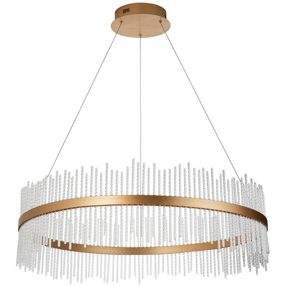Merano Trapani Clear Glass Brushed Gold Plate Pendant Light Image 1