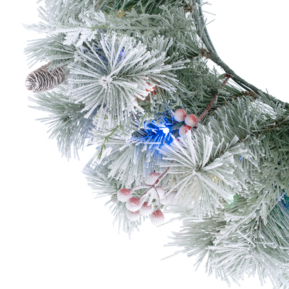 Festive Christmas 50 Multicolour LED Aurora Winter Glow Christmas Wreath 60cm Image 3