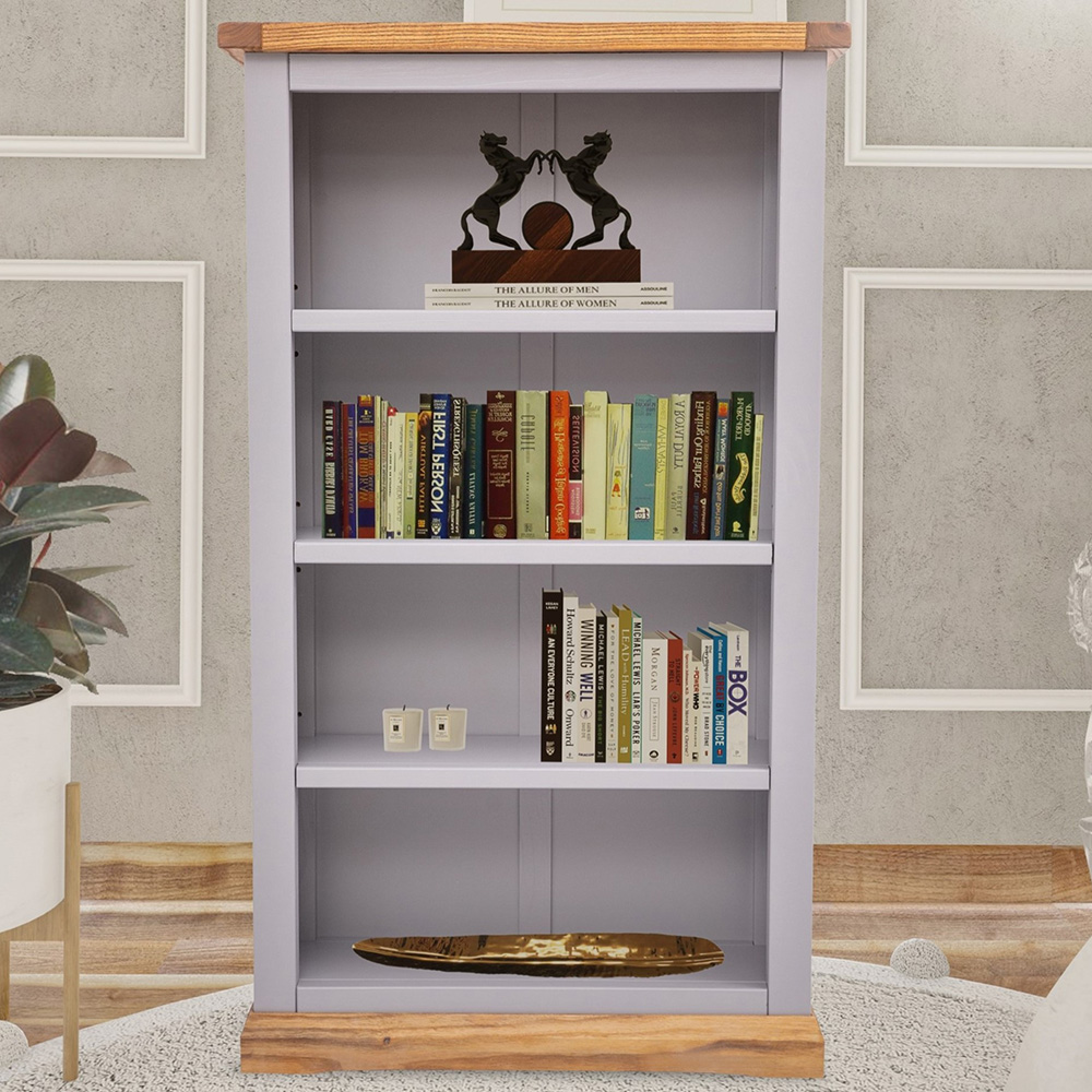 Biccari 4 Shelf Grey Bookcase Image 1