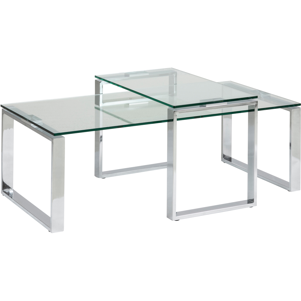Florence Katrine Glass Top Coffee Table Set of 2 Image 2