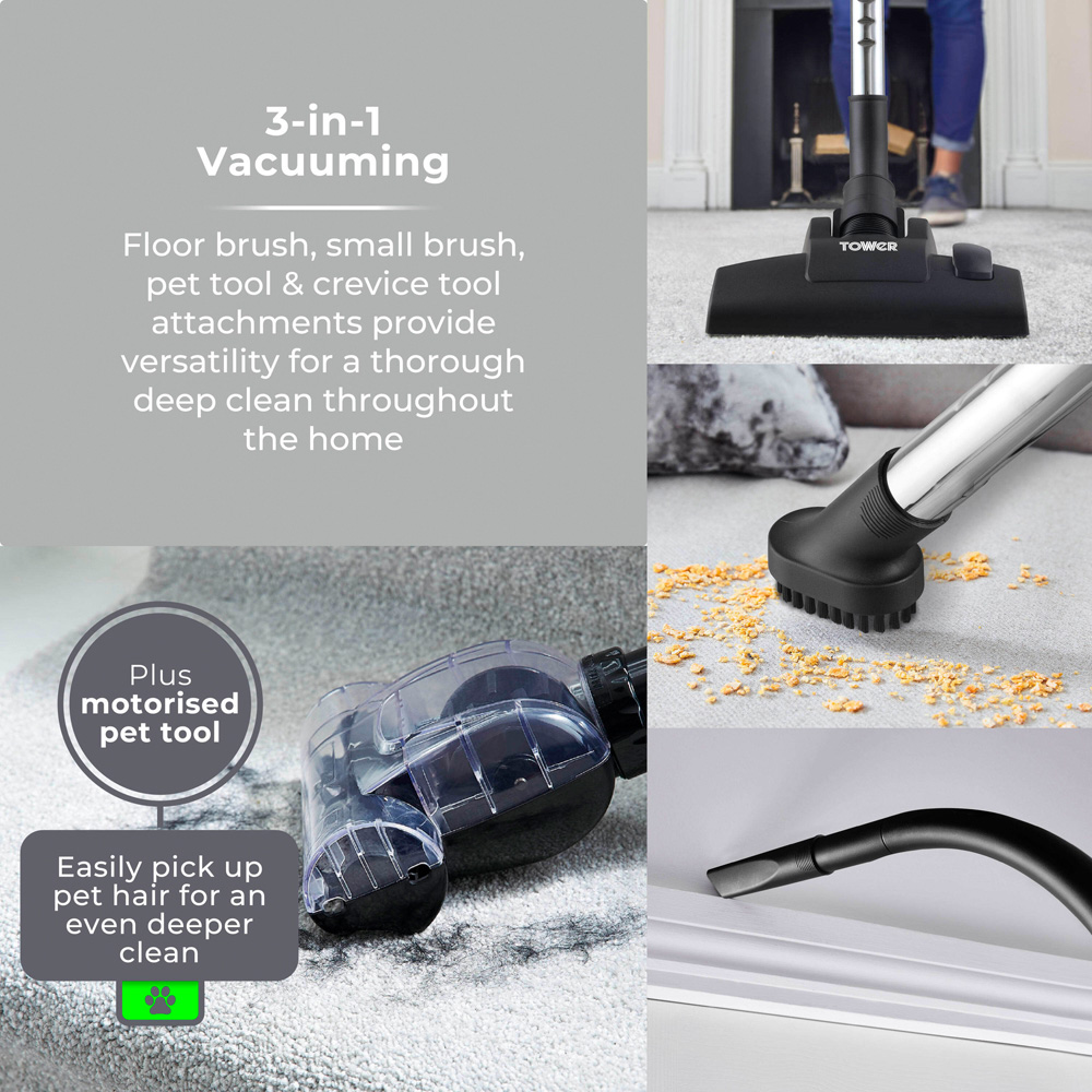Tower TXP10 PET Platinum Multi Cyclonic Cylinder Vacuum Cleaner 800W Image 7