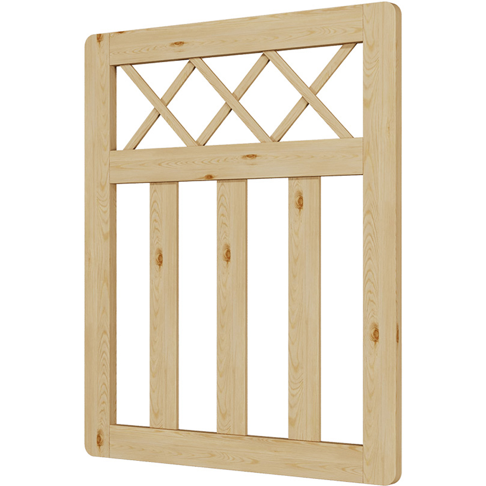 Outdoor Cross Top Wooden Nature Garden Fence Door, 90 x 76 x 2.5cm Image 3