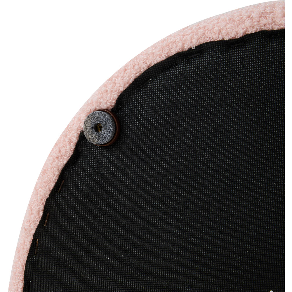 Living and Home Pink Teddy Fleece Tub Design Round Footstool Image 3